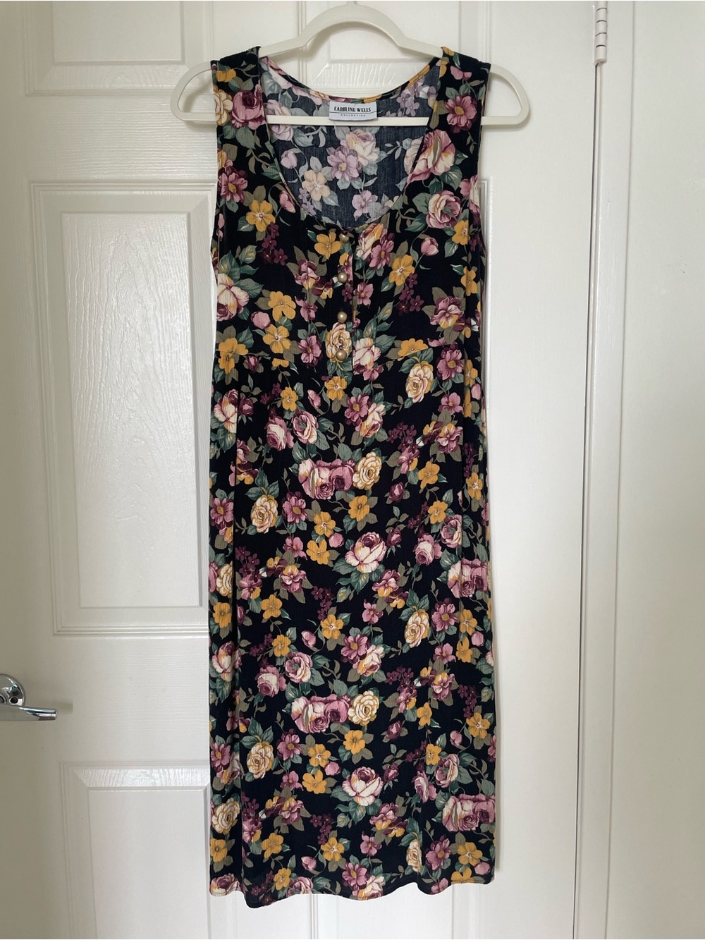 Vintage 90s Whimsigoth Floral Midi Dress